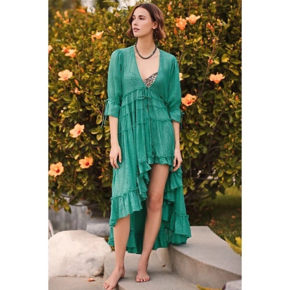 Anthropologie PQ Kinsley Ruffled Cover-Up Tunic Dress